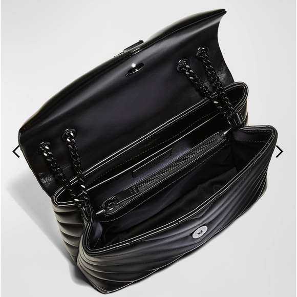 Yves Saint Laurent Black Chevron Shoulder Bag - Picture 2 of 15